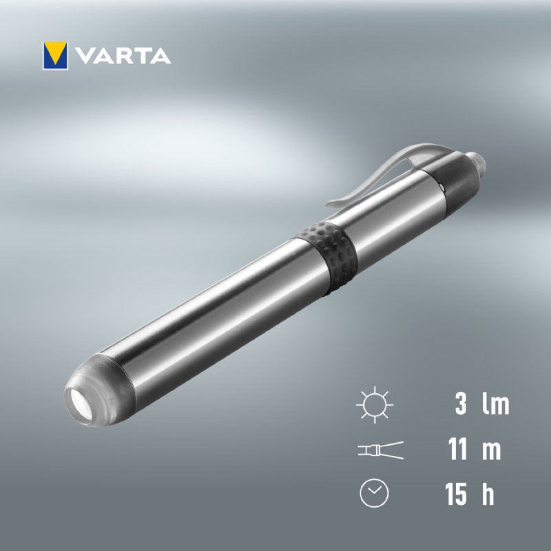VARTA LED zaklamp pen light 1AAA, aluminium behuizing, inclusief batterij